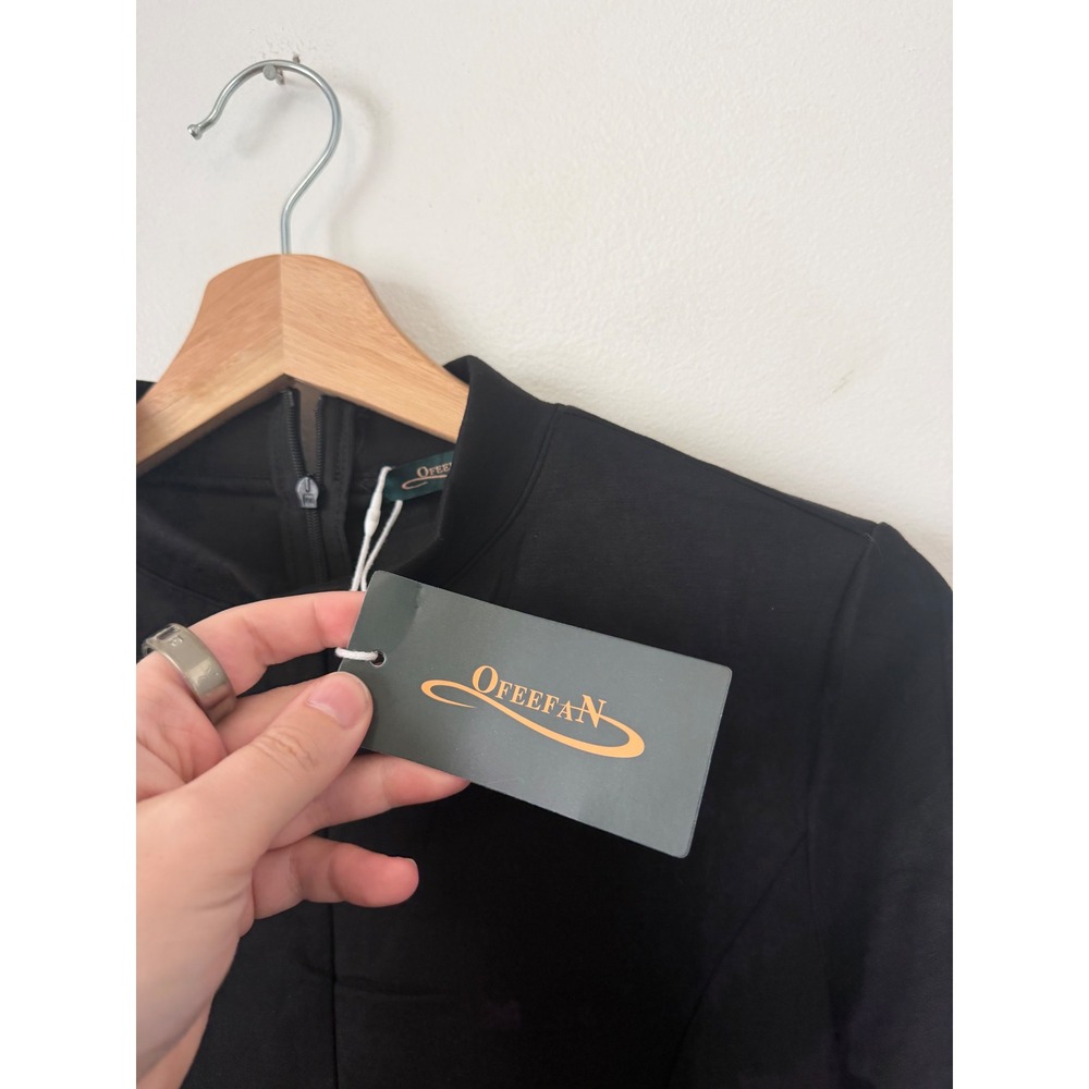 OFEEFAN Women's Long Sleeve Slim Fit Mini Dress – Black – Size Small – NWT - Picture 4 of 6